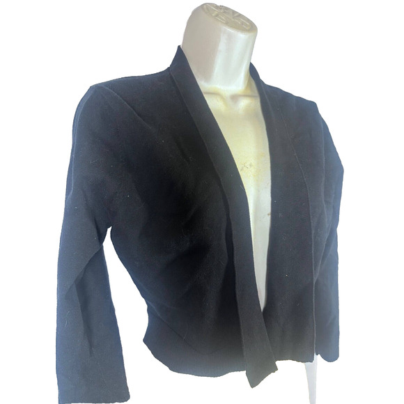 Calvin Klein Retro Open Front Cropped Cardigan Size Large 90s Shrug Work Casual - Picture 5 of 5